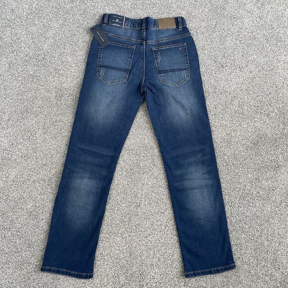 Tommy Hilfiger Youth Boys Slim Fit Straight Stretch Jeans Distressed Size 16 NEW - Picture 3 of 15